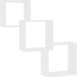 vidaXL Estante de pared de cubo de madera contrachapada 68x15x68 cm Blanco Hot