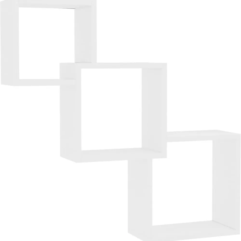 vidaXL Estante de pared de cubo de madera contrachapada 68x15x68 cm Blanco Hot