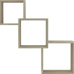 vidaXL Estanterías-Estante de pared de cubo contrachapada color roble 68x15x68cm