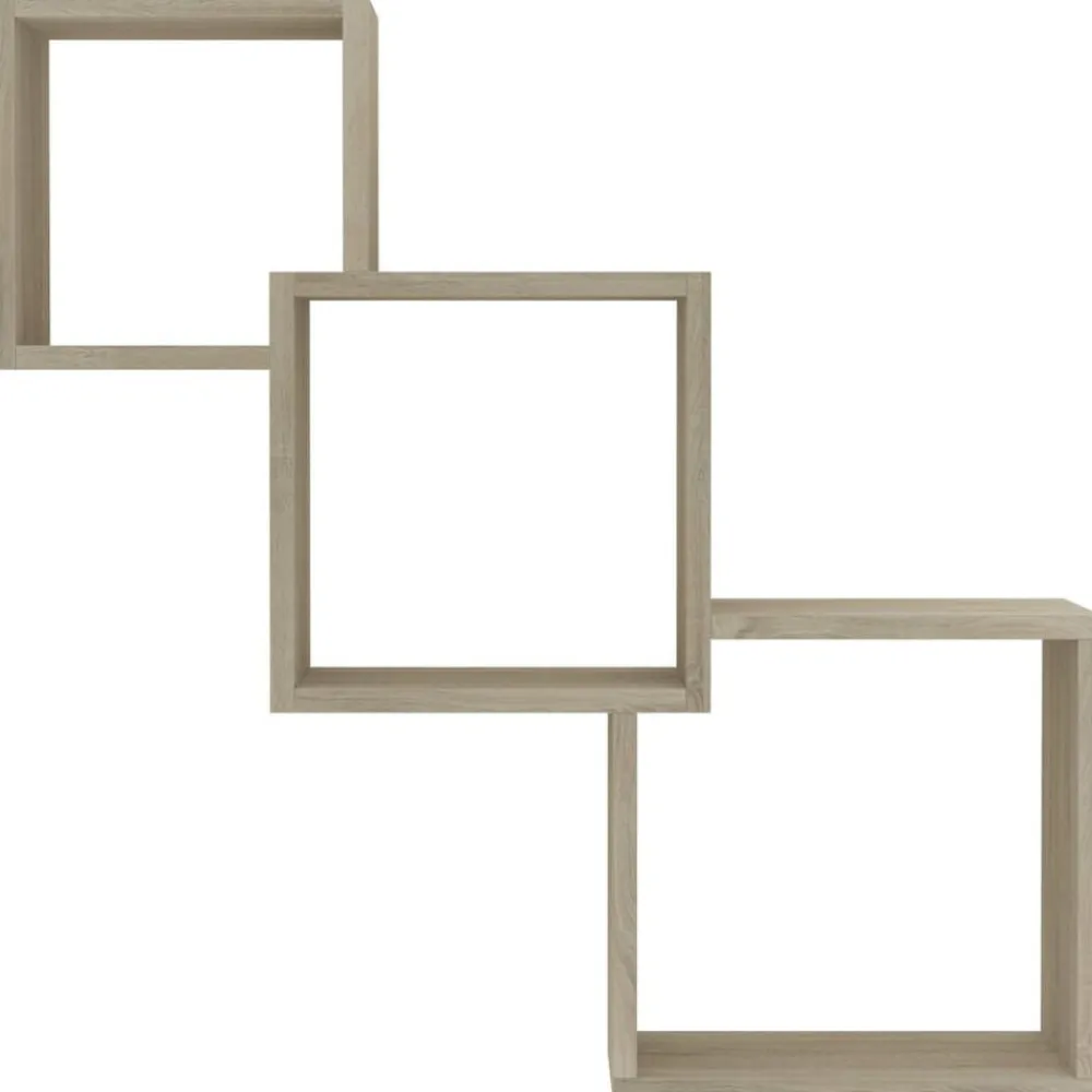 vidaXL Estanterías-Estante de pared de cubo contrachapada color roble 68x15x68cm
