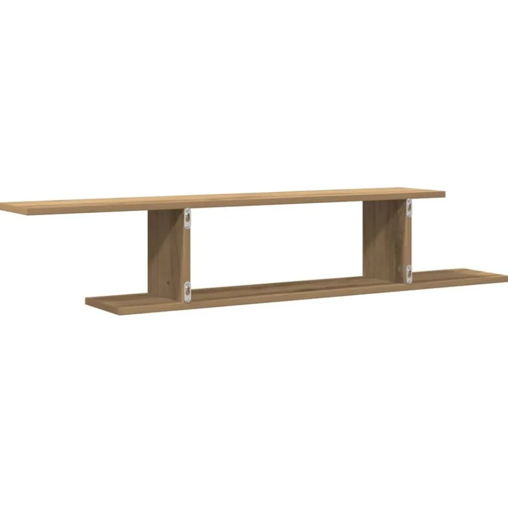 vidaXL Estanterías-Estante de pared de TV madera roble artesanal 125x18x23 cm