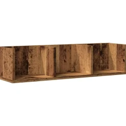 vidaXL Estante de pared de CD madera ingeniería envejecida 75x18x18 cm Madera antigua New