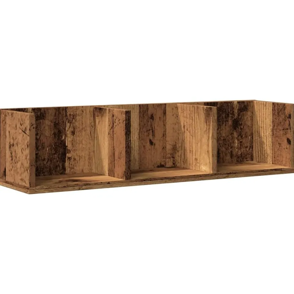 vidaXL Estante de pared de CD madera ingeniería envejecida 75x18x18 cm Madera antigua New