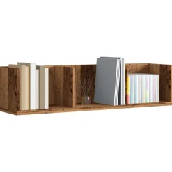 vidaXL Estante de pared de CD madera ingeniería envejecida 75x18x18 cm Madera antigua New