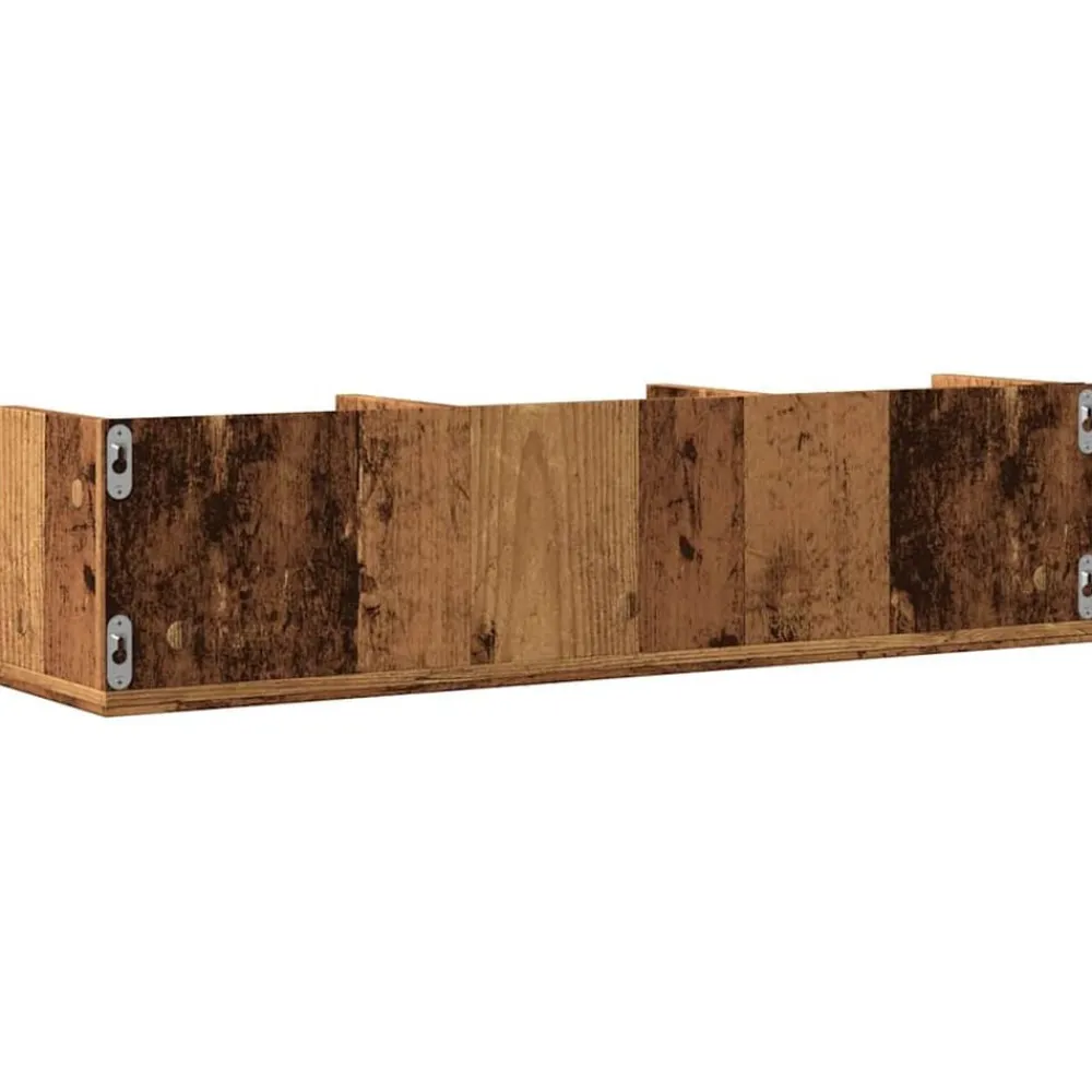 vidaXL Estante de pared de CD madera ingeniería envejecida 75x18x18 cm Madera antigua New