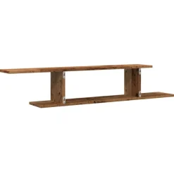 vidaXL Estanterías-Estante de pared de TV madera ingeniería envejecida 125x18x23cm