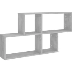 vidaXL Estanterías-Estante de pared madera contrachapada gris hormigón 100x18x53cm