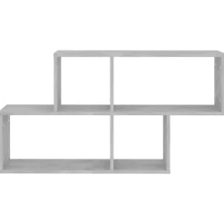 vidaXL Estanterías-Estante de pared madera contrachapada gris hormigón 100x18x53cm