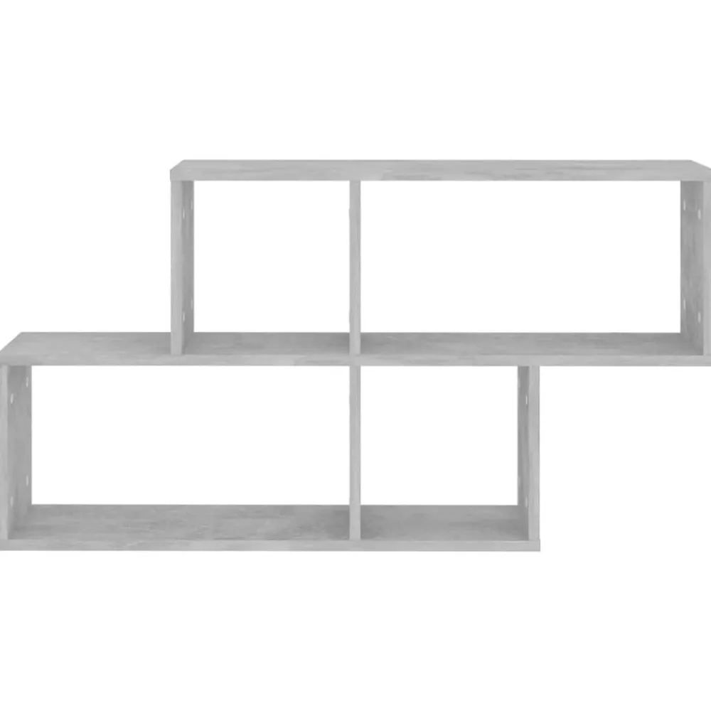 vidaXL Estanterías-Estante de pared madera contrachapada gris hormigón 100x18x53cm