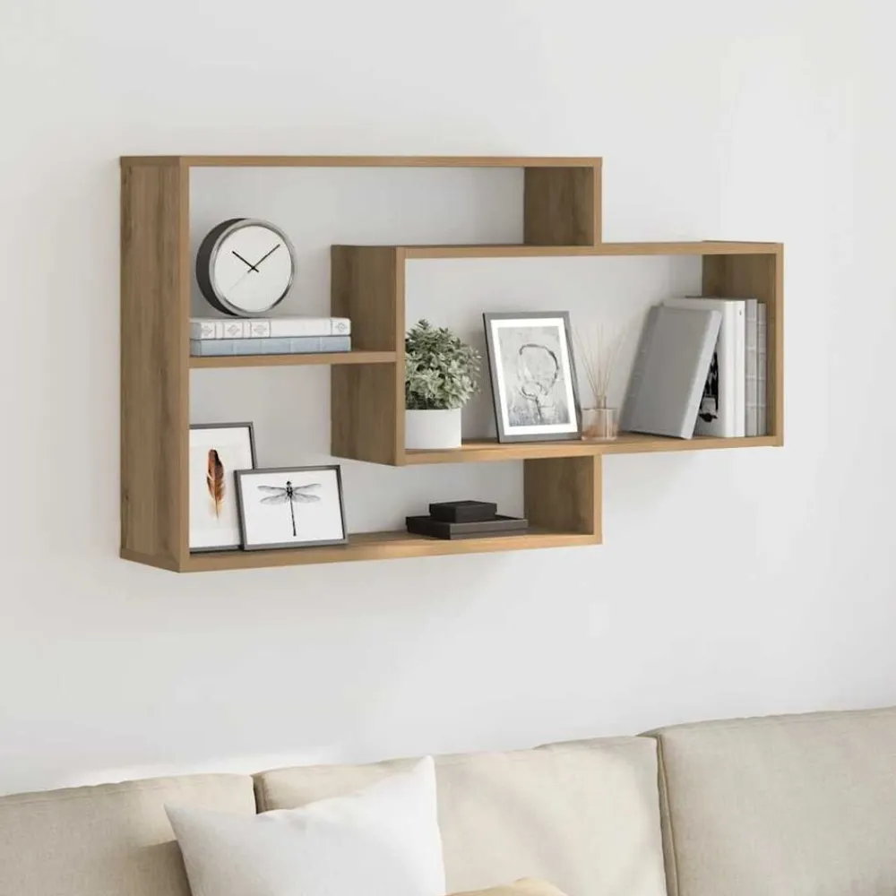 vidaXL Estante de pared madera ingeniería roble artisian 104x20x58,5cm Roble artisan Discount