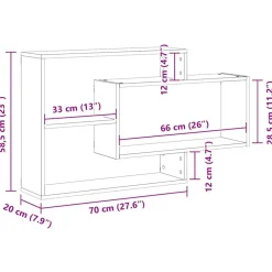 vidaXL Estante de pared madera ingeniería roble artisian 104x20x58,5cm Roble artisan Discount