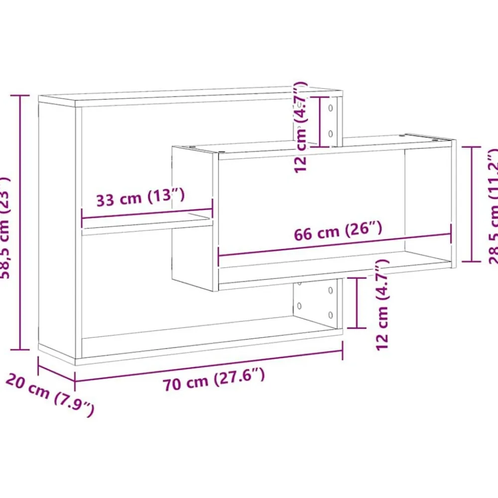vidaXL Estante de pared madera ingeniería roble artisian 104x20x58,5cm Roble artisan Discount