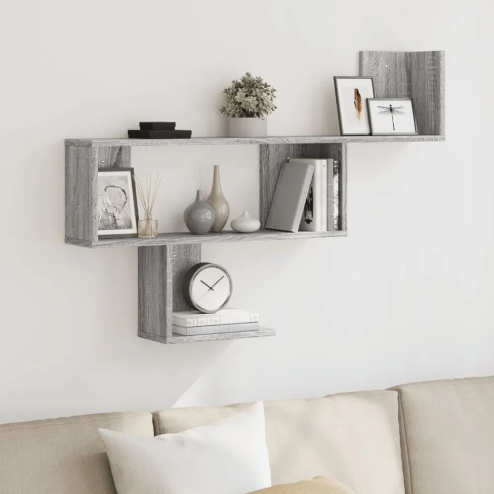 vidaXL Estante de pared madera ingeniería 100x15x70 cm Gris sonoma New