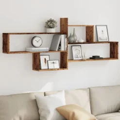 vidaXL Estanterías-Estante de pared madera ingeniería envejecida 167,5x18x68 cm