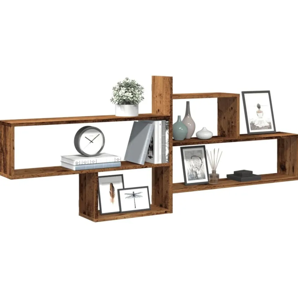 vidaXL Estanterías-Estante de pared madera ingeniería envejecida 167,5x18x68 cm