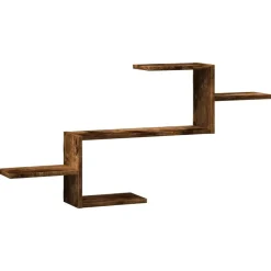vidaXL Estante de pared madera ingeniería 104x15x49 cm Roble ahumado Online