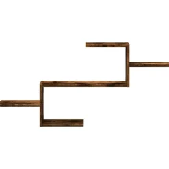 vidaXL Estante de pared madera ingeniería 104x15x49 cm Roble ahumado Online