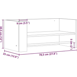 vidaXL Estanterías-Estante de pared madera ingeniería 70,5x35x30,5 cm