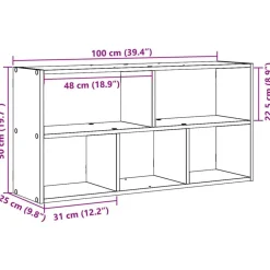 vidaXL Estante de pared madera de ingeniería envejecida 100x25x50 cm Madera antigua Clearance