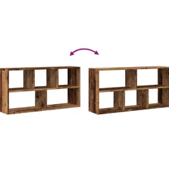 vidaXL Estante de pared madera de ingeniería envejecida 100x25x50 cm Madera antigua Clearance