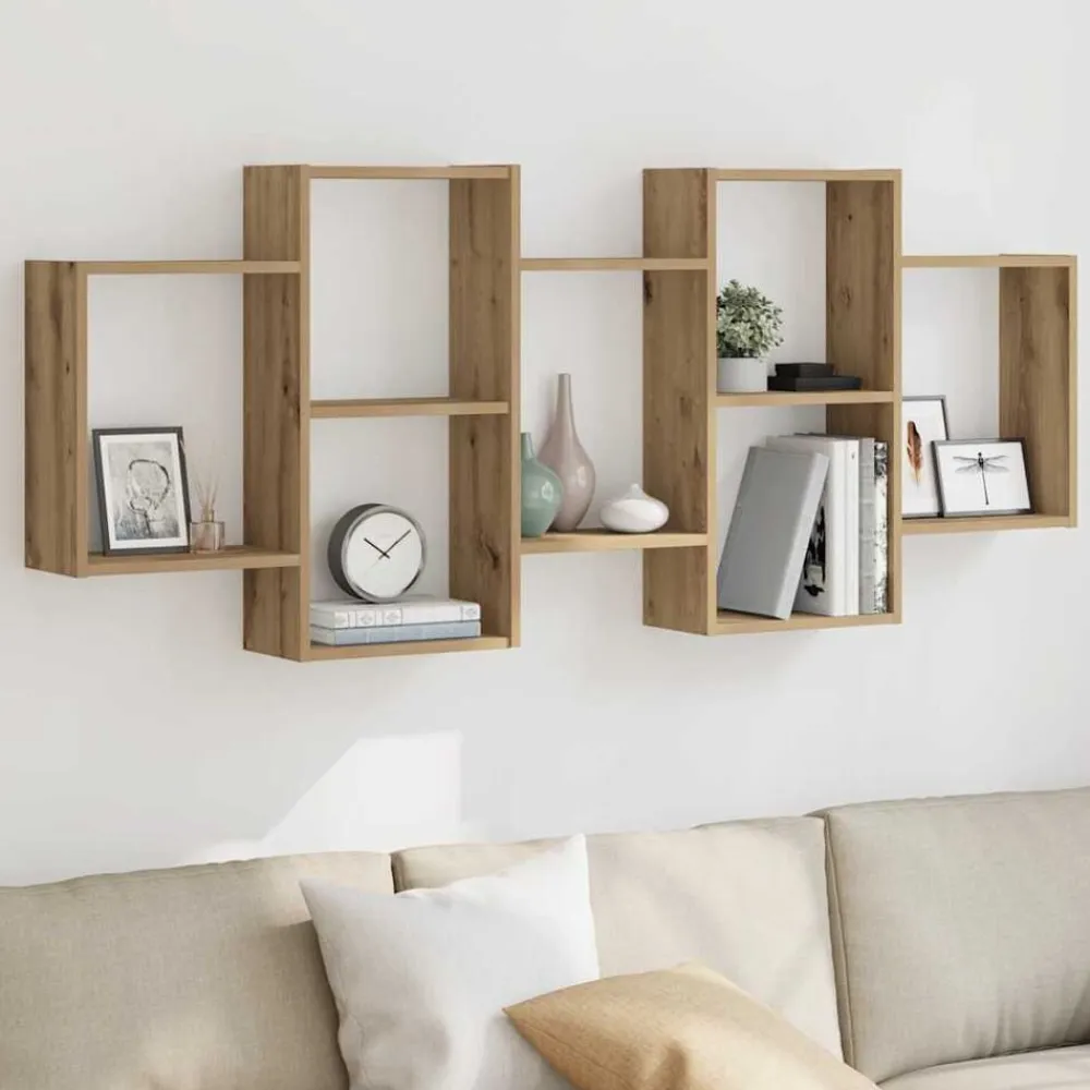 vidaXL Estanterías-Estante de pared madera ingeniería artisian 159x18x65 cm