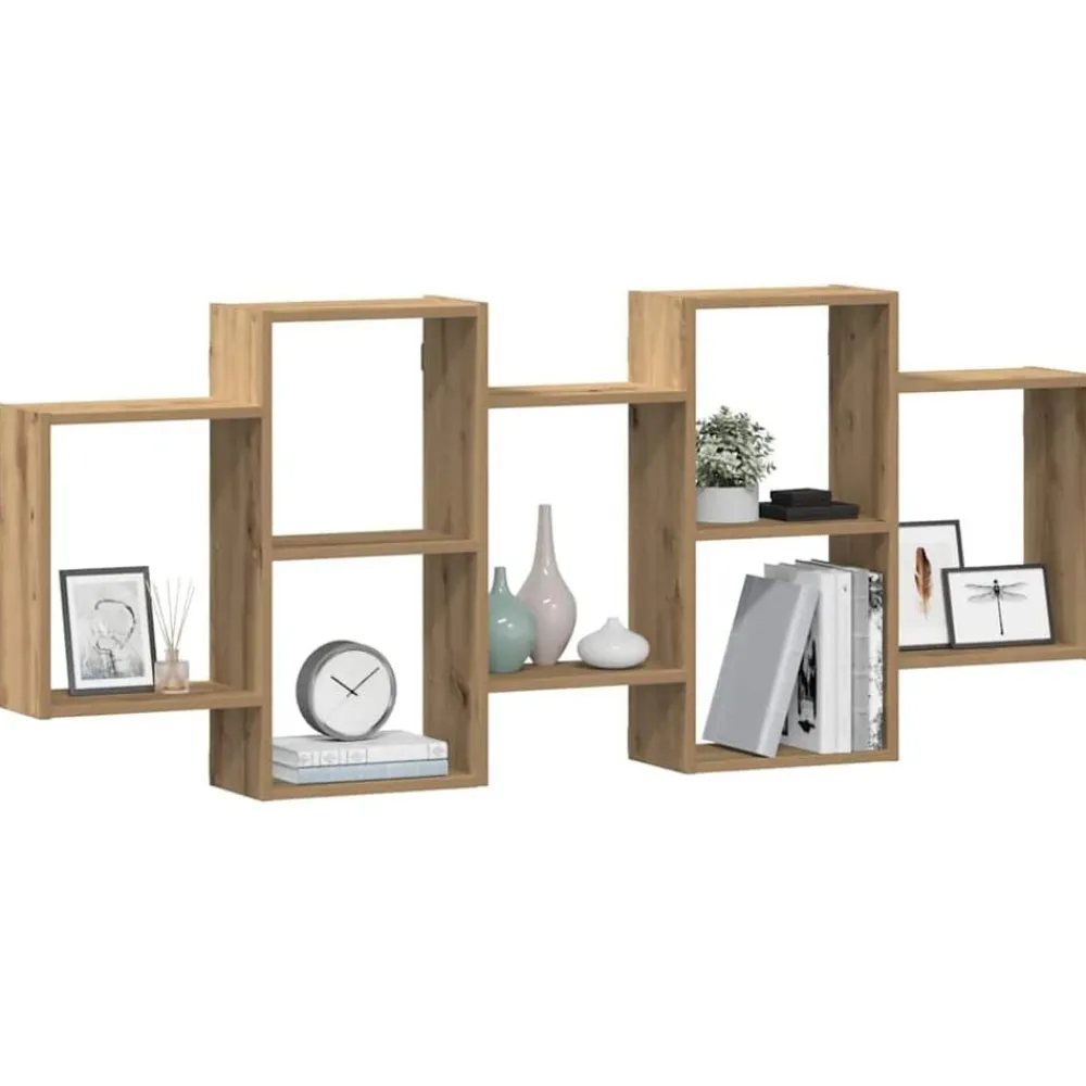 vidaXL Estanterías-Estante de pared madera ingeniería artisian 159x18x65 cm