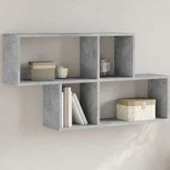 vidaXL Estanterías-Estante de pared madera ingeniería gris hormigón 100x20x53 cm