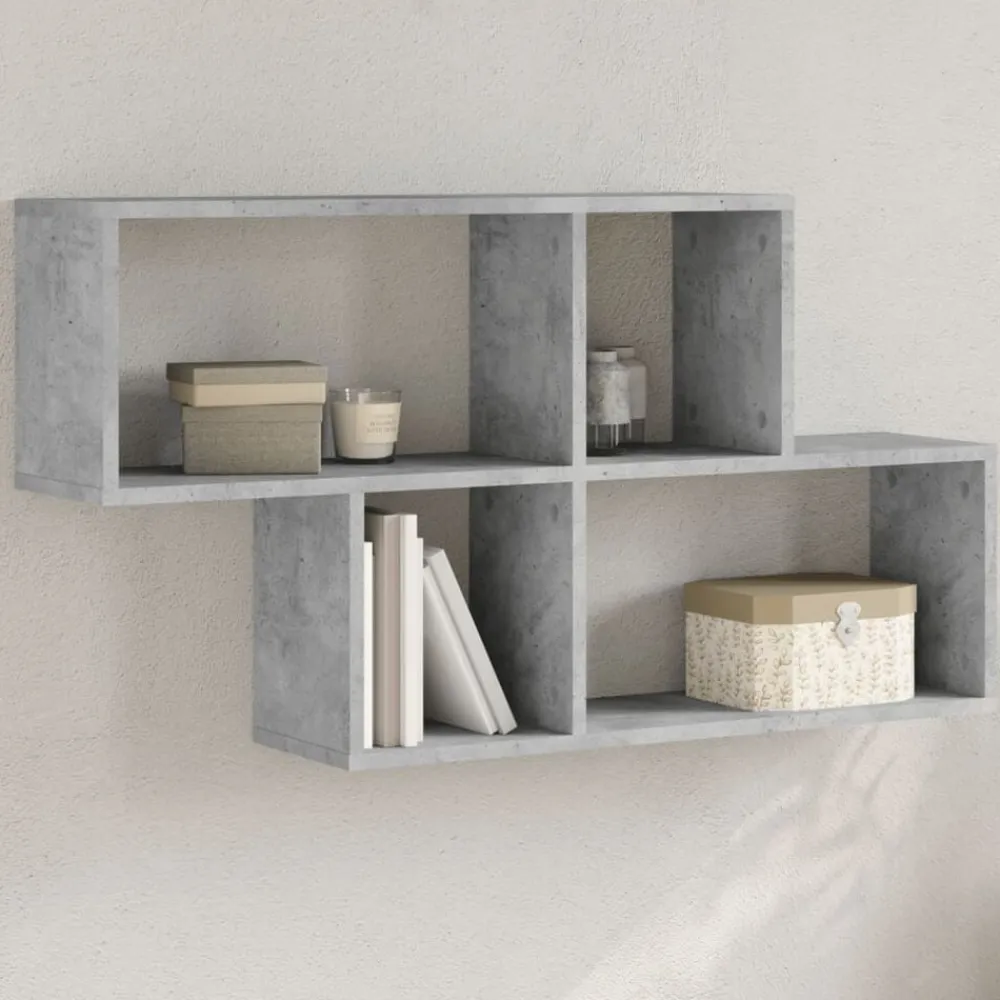 vidaXL Estanterías-Estante de pared madera ingeniería gris hormigón 100x20x53 cm