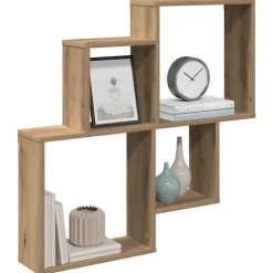 vidaXL Estanterías-Estante de pared madera ingeniería roble artisian 80x15x78,5 cm