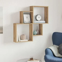 vidaXL Estanterías-Estante de pared madera ingeniería roble artisian 80x15x78,5 cm