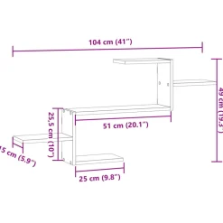 vidaXL Estante de pared madera de ingeniería 104x15x49 cm Blanco Best