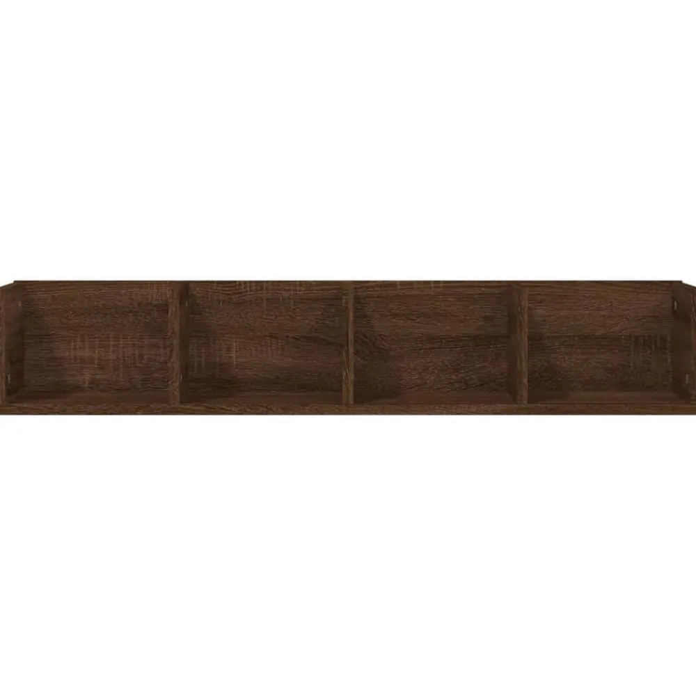 vidaXL Estanterías-Estante de pared para CD madera color roble marrón 100x18x18 cm
