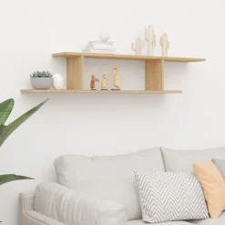 vidaXL Estante de pared para TV contrachapado 125x18x23cm Roble Sonoma New