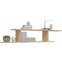 vidaXL Estante de pared para TV contrachapado 125x18x23cm Roble Sonoma New