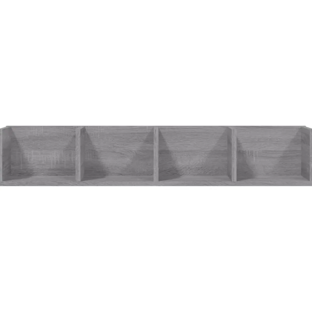 vidaXL Estanterías-Estante de pared para CD madera contrachapada gris 100x18x18 cm