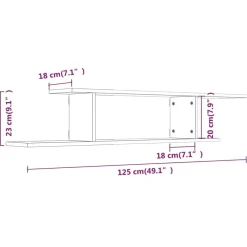 vidaXL Estanterías-Estante de pared para TV madera 125x18x23 cm