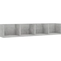 vidaXL Estanterías-Estante de pared para CD contrachapada hormigón 100x18x18 cm