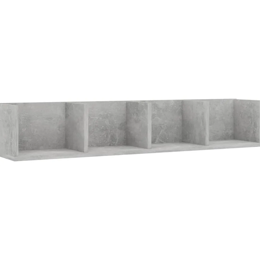 vidaXL Estanterías-Estante de pared para CD contrachapada hormigón 100x18x18 cm