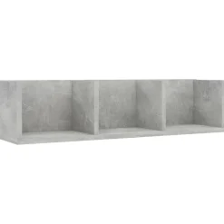 vidaXL Estanterías-Estante de pared para CD contrachapada hormigón 75x18x18cm