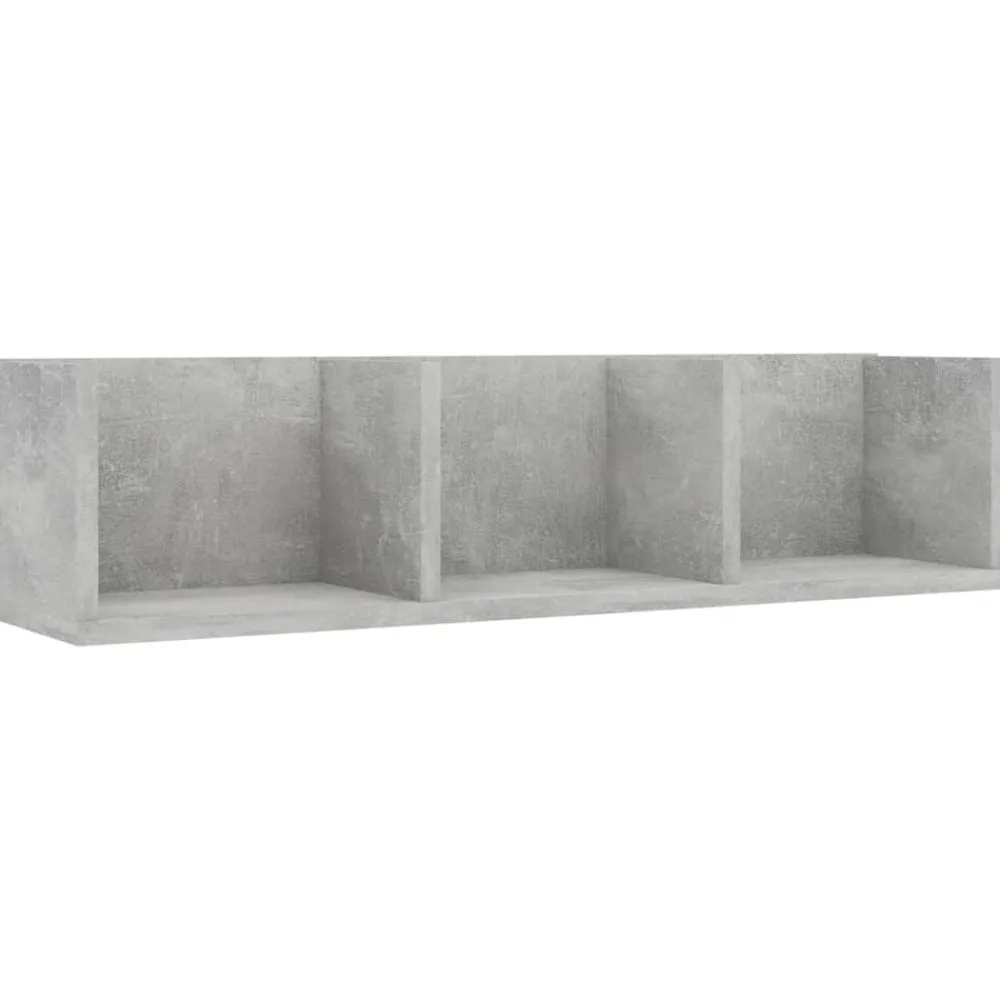 vidaXL Estanterías-Estante de pared para CD contrachapada hormigón 75x18x18cm