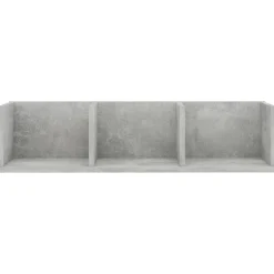 vidaXL Estanterías-Estante de pared para CD contrachapada hormigón 75x18x18cm