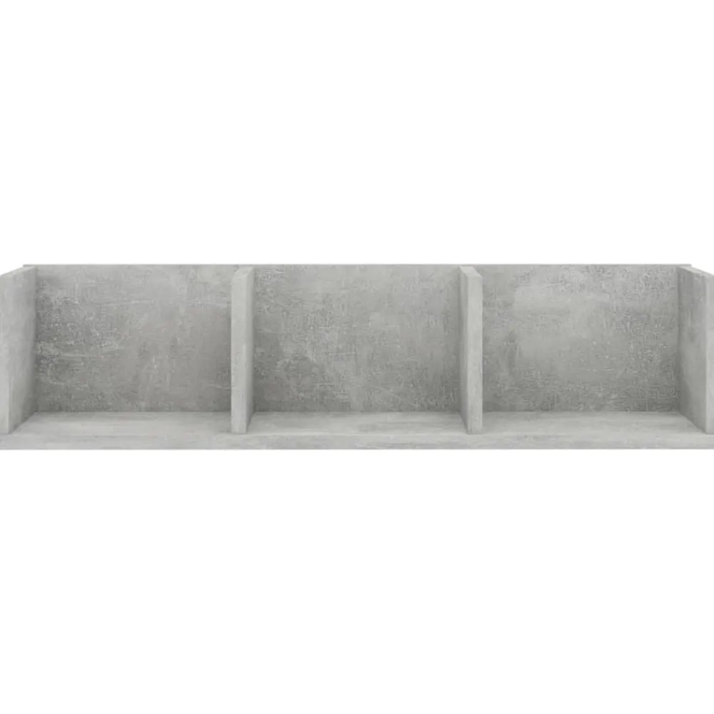 vidaXL Estanterías-Estante de pared para CD contrachapada hormigón 75x18x18cm
