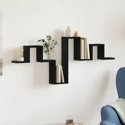 vidaXL Estante de pared 104.5 x 43 x 10 cm Roble negro Clearance