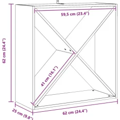 vidaXL Armarios Y Almacenamiento-Estante de Vino 2 pcs 62 x 25 x 62 cm