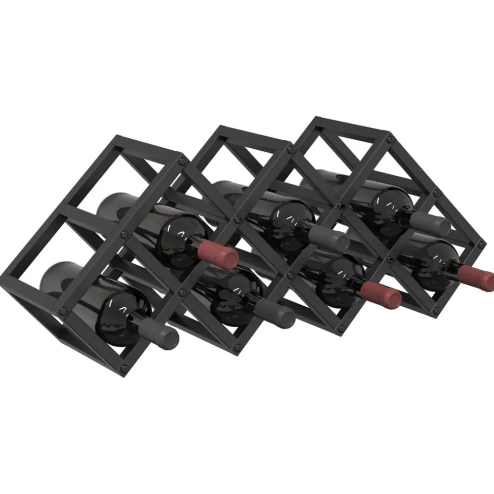vidaXL Armarios Y Almacenamiento-Estante de Vino Roble Negro 63 x 16,5 x 25 cm