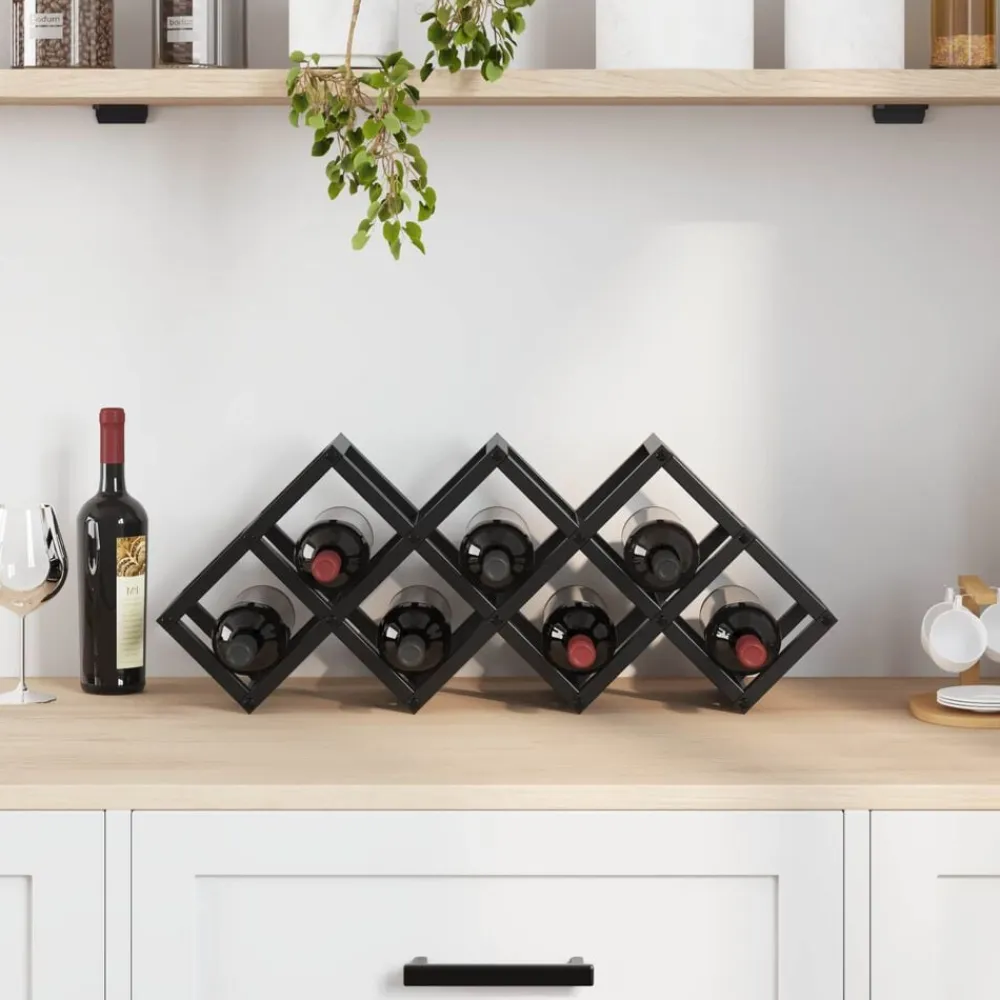 vidaXL Armarios Y Almacenamiento-Estante de Vino Roble Negro 63 x 16,5 x 25 cm