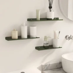 vidaXL Estanterías-Estante flotante 3 pcs 40 x 9 x 2,5 cm Acero