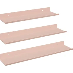 vidaXL Estante flotante 3 pcs 40 x 9 x 2,5 cm Acero Rosa Best