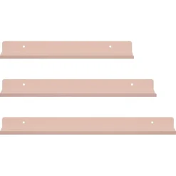 vidaXL Estante flotante 3 pcs 40 x 9 x 2,5 cm Acero Rosa Best