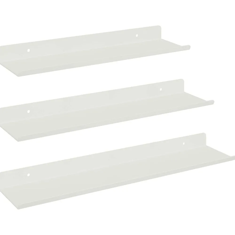 vidaXL Estante flotante 3 pcs 40 x 9 x 2,5 cm Acero White Sale